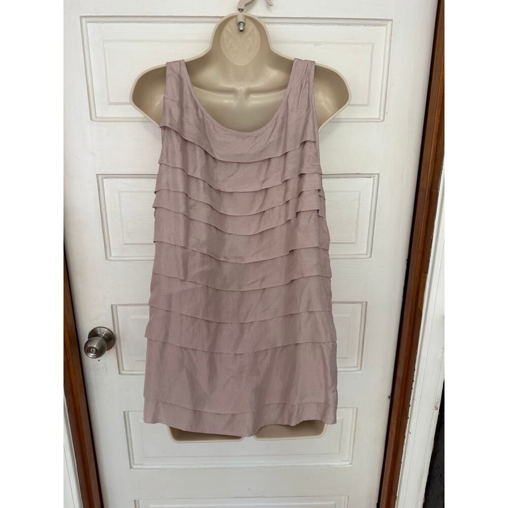 Eileen Fisher Ruffle Top 100% Silk Sleeveless Lavender Layered Quiet Luxury XL - Picture 5 of 8